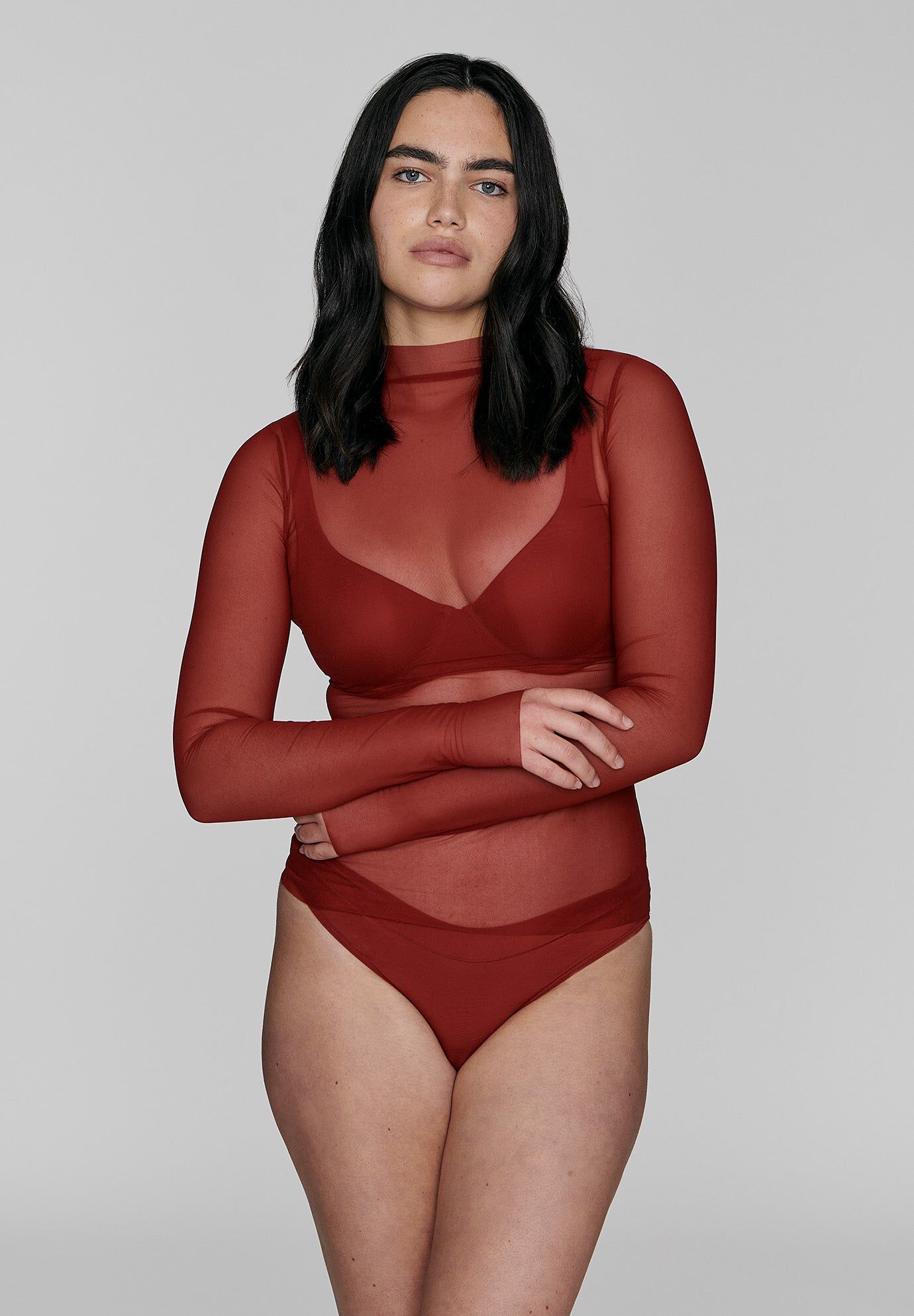 The Mockneck Top - Mesh