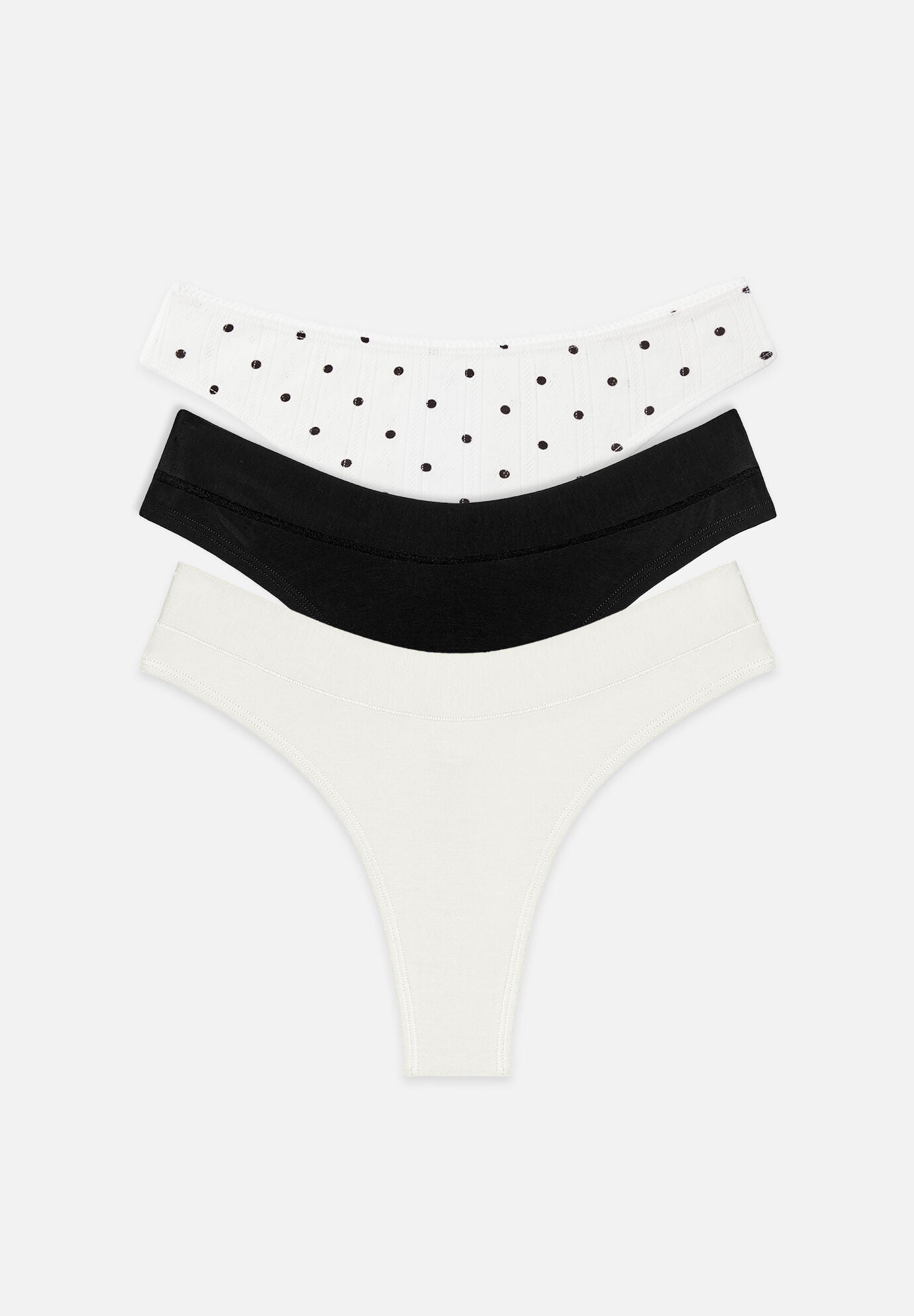 The Thong Pack of 3 &ndash; Pointelle, , hi-res image number 0