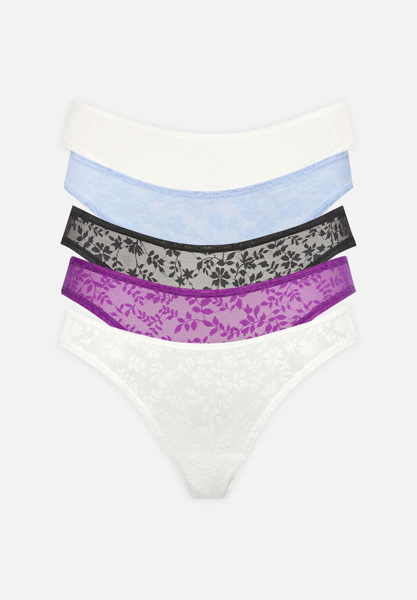 The Bikini Pack of 5- Botanical Lace, , hi-res image number 0