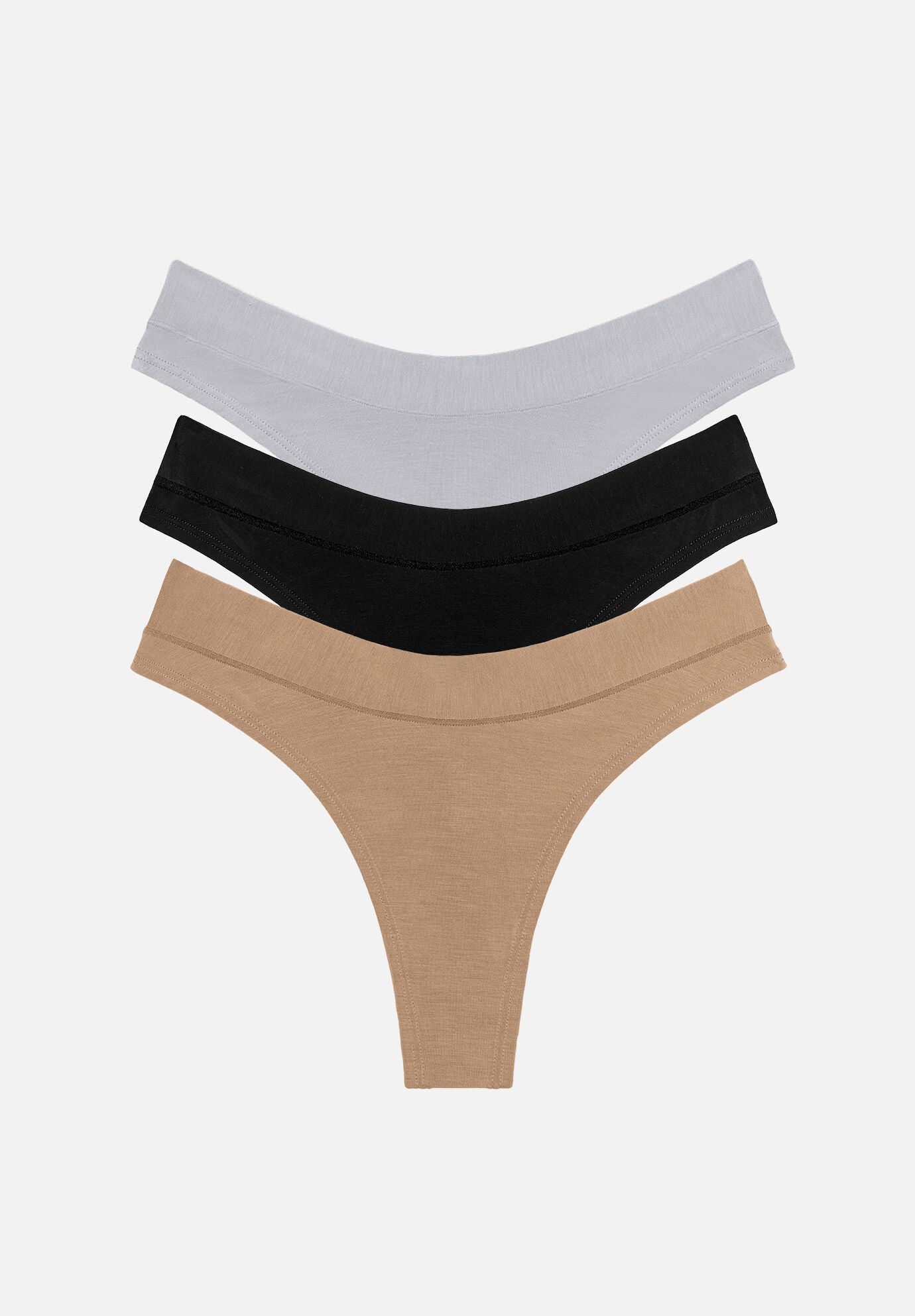 The Thong Pack of 3 &ndash; Modal, New Neutral, , hi-res image number 0