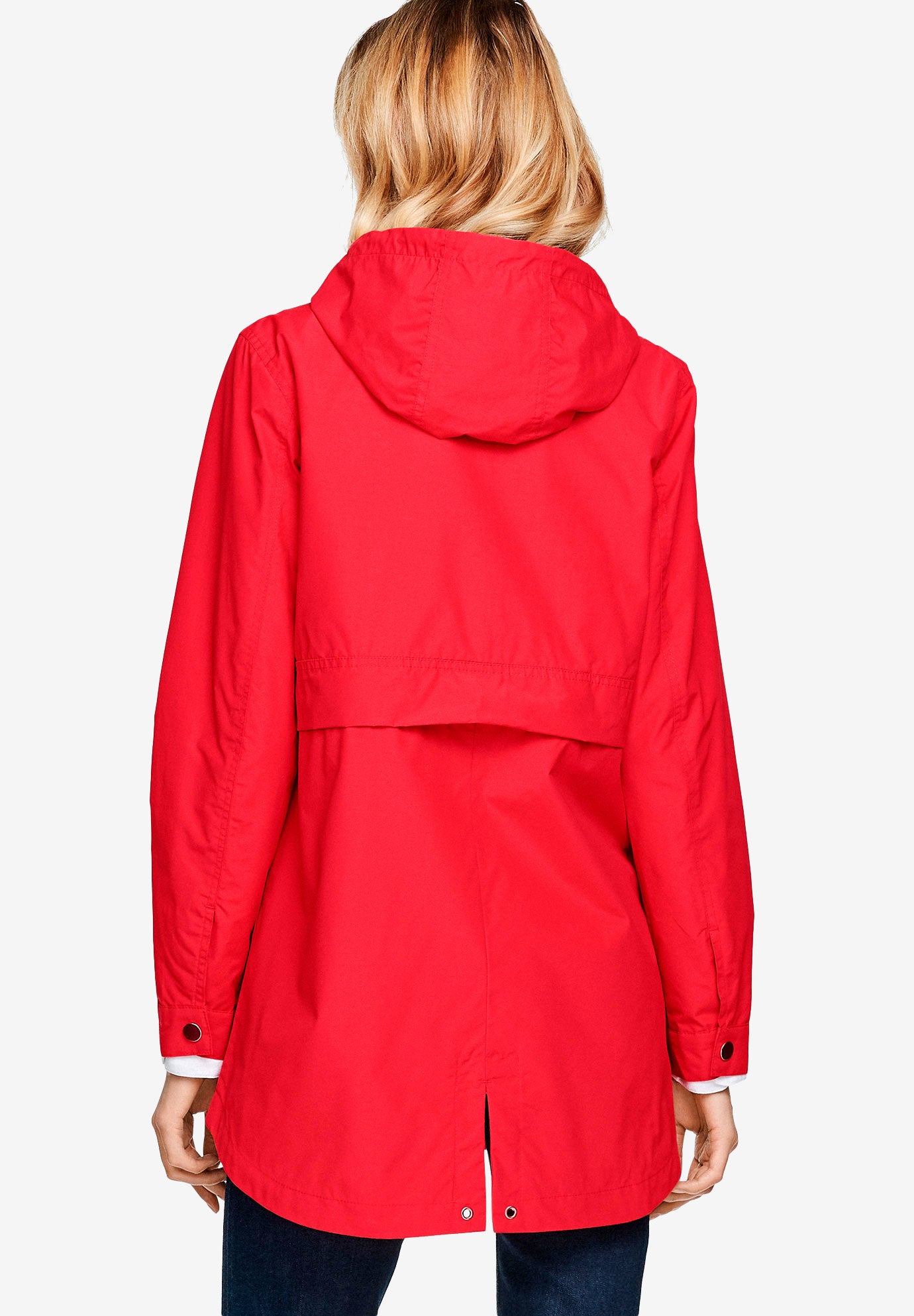 Water-Resistant A-Line Snap-Front Hooded Raincoat image number 1
