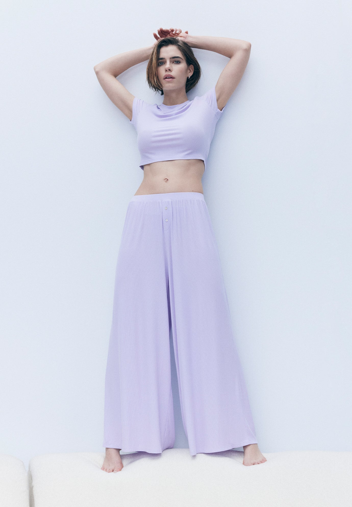 The Lounge Pant - Modal Silk Rib image number 0