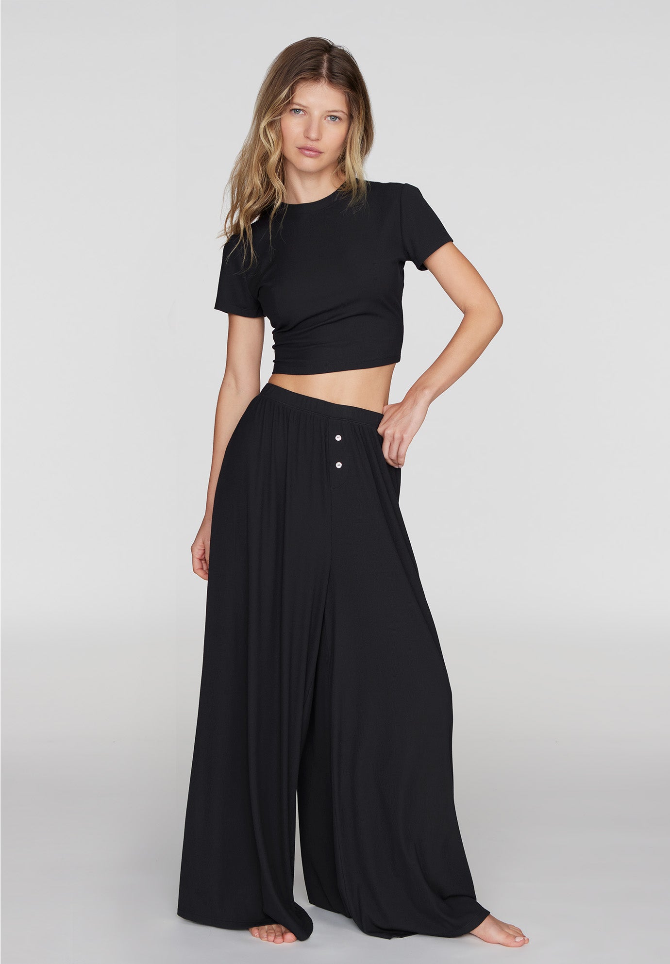 The Baby Tee - Modal Silk Rib image number 1