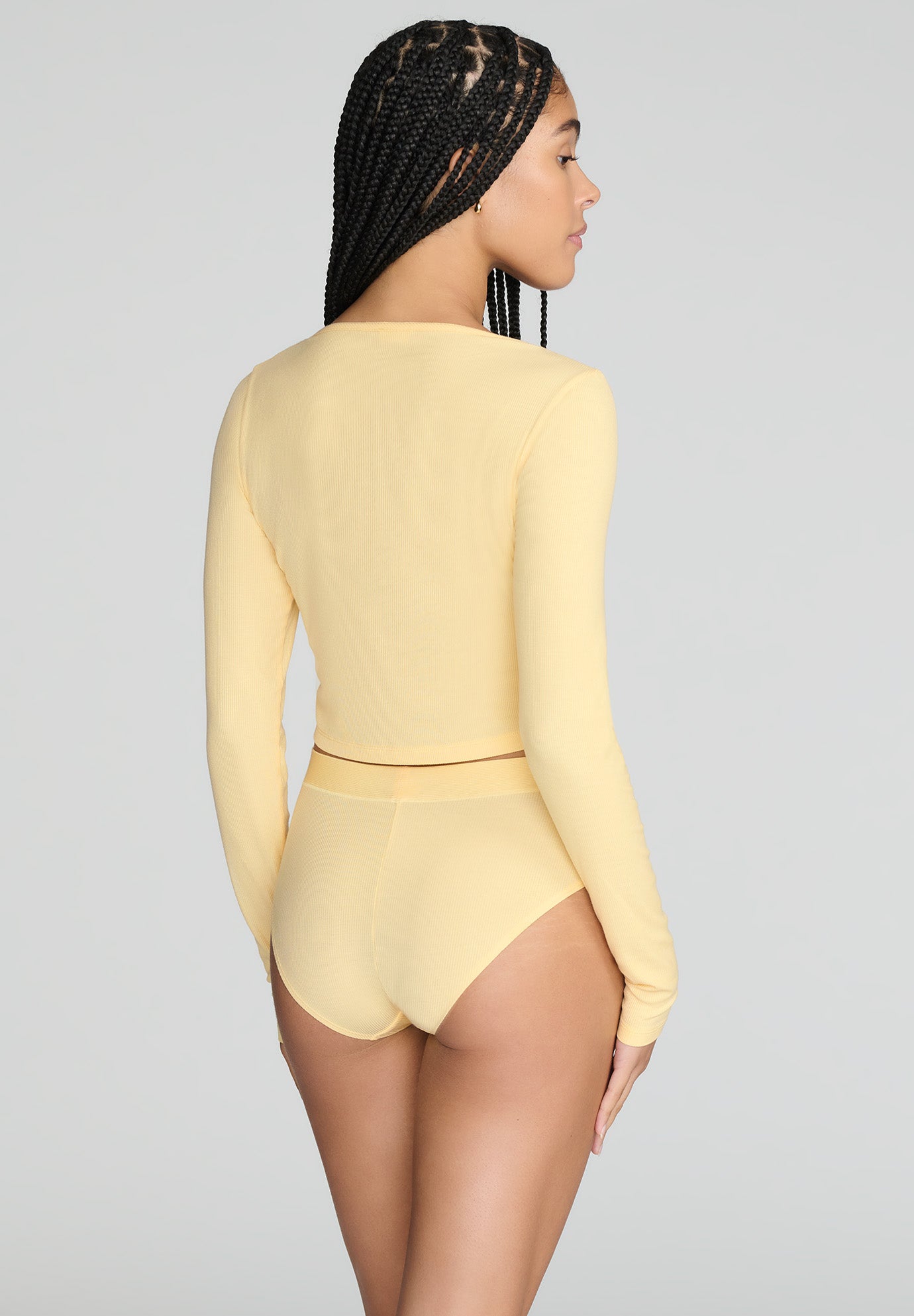 The Cropped Cardigan - Modal Silk Rib image number 3