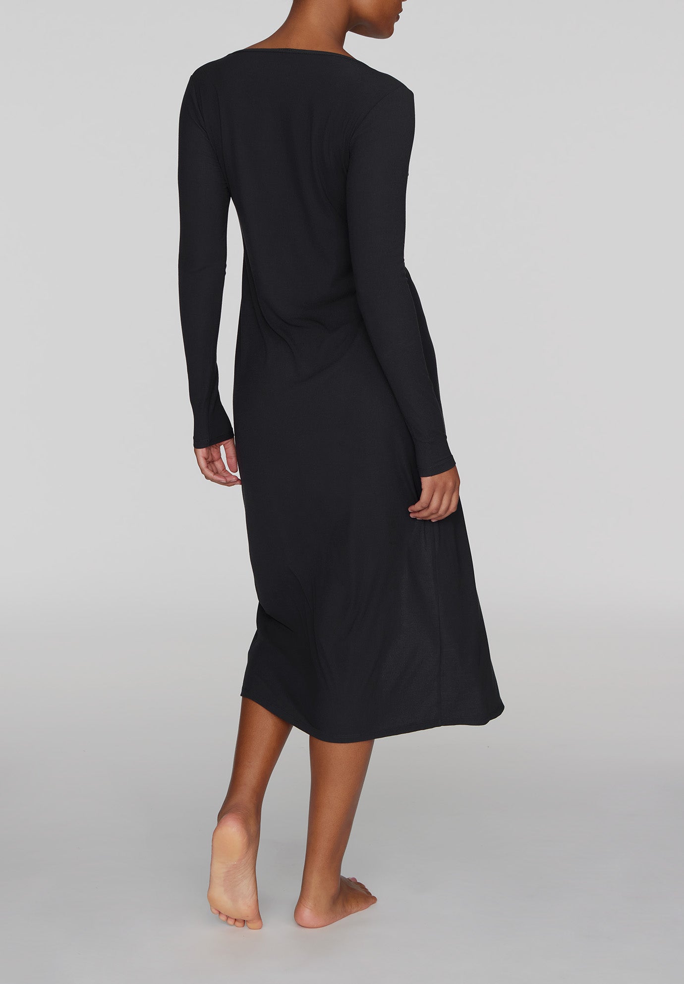 The Long Button Cardigan - Modal Silk Rib image number 4
