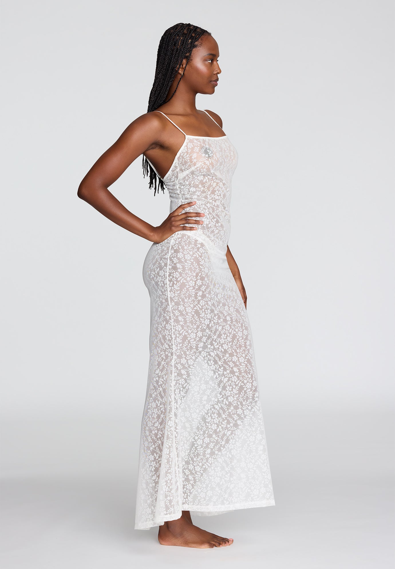 The Long Slip Dress - Botanical Lace image number 3