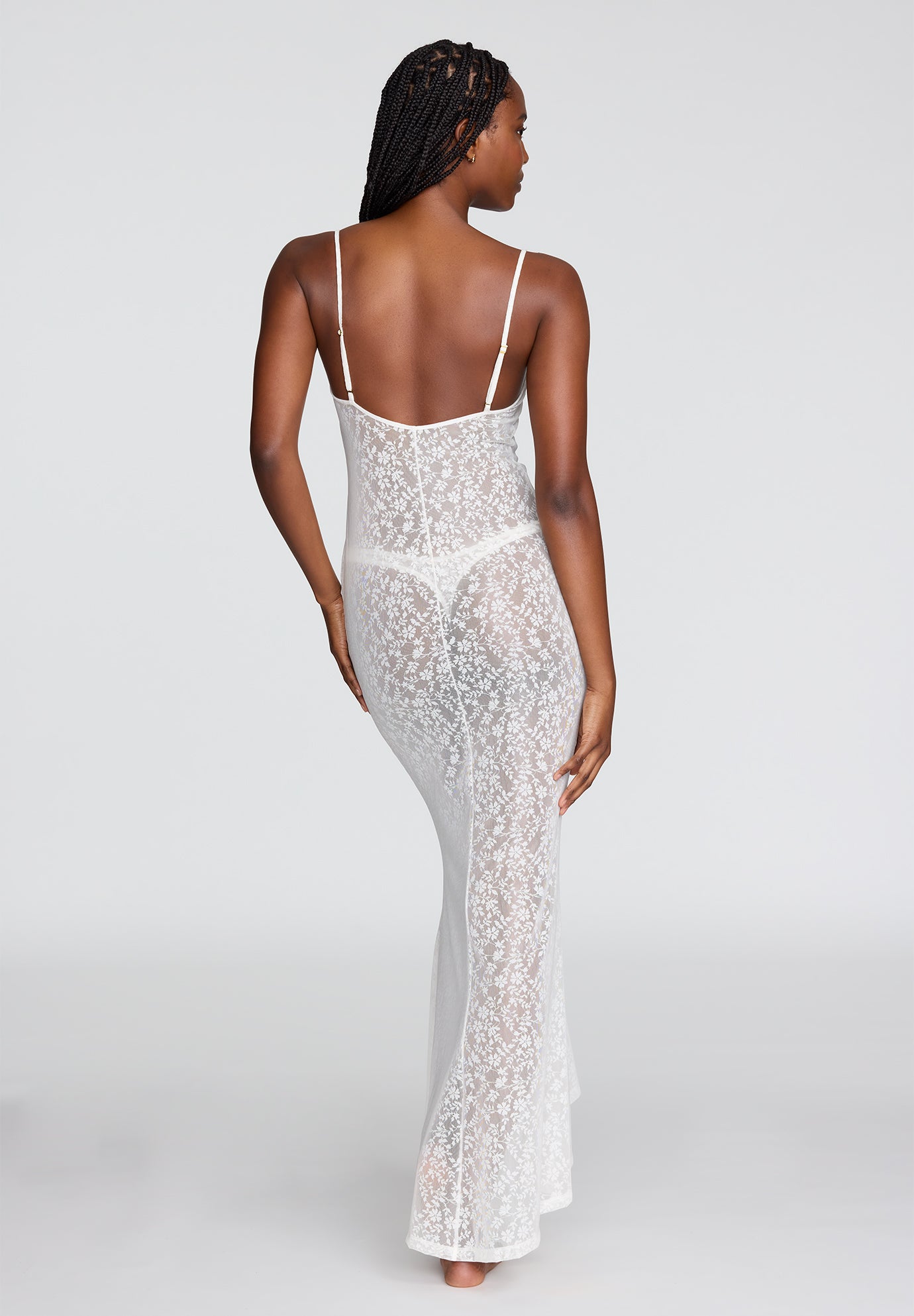 The Long Slip Dress - Botanical Lace image number 4