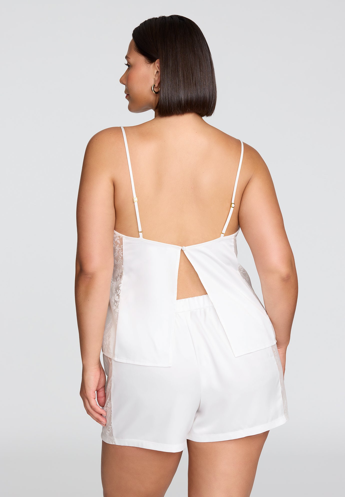 The Lace Panel Tank - Recycled Satin image number 4