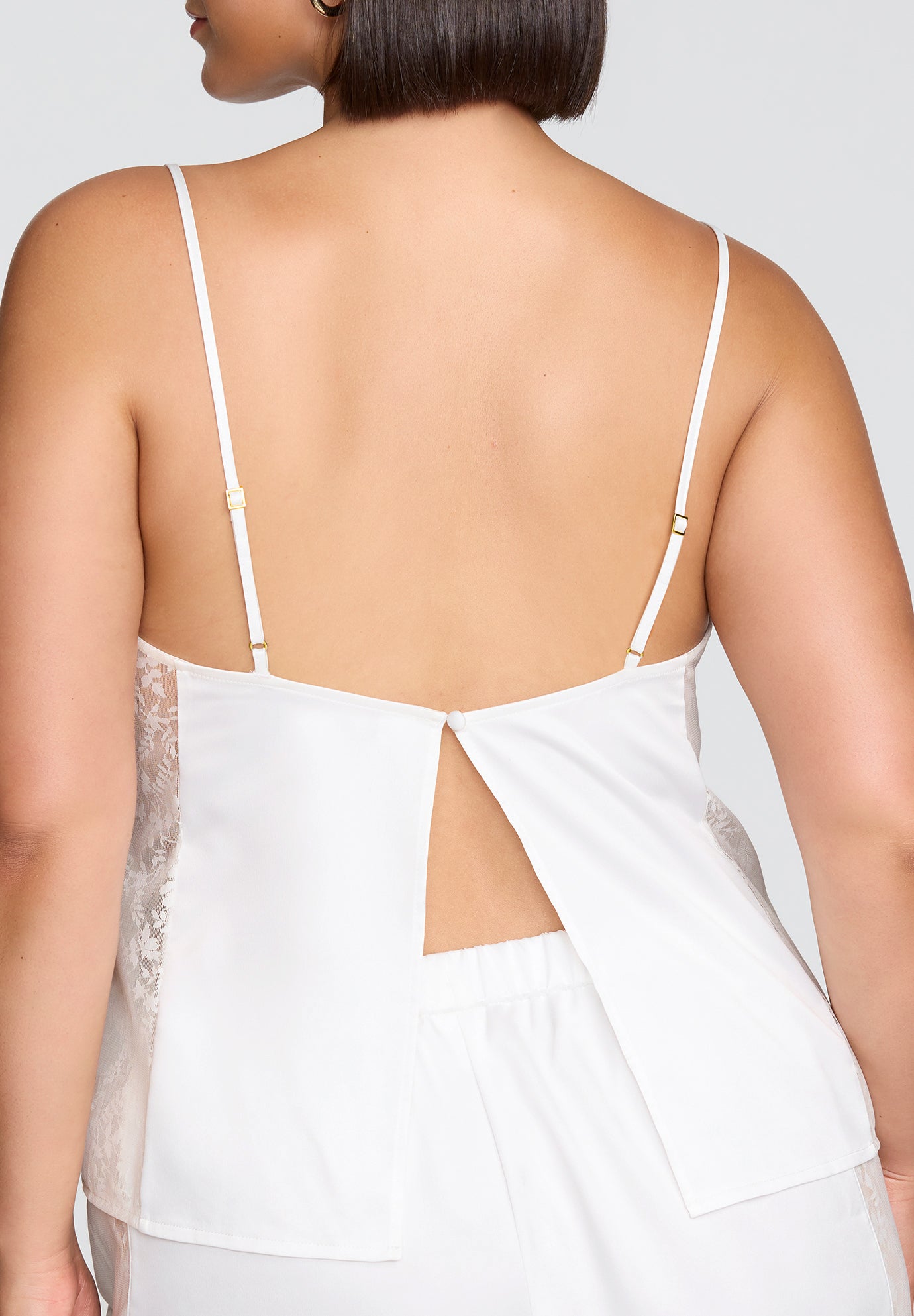 The Lace Panel Tank - Recycled Satin image number 5