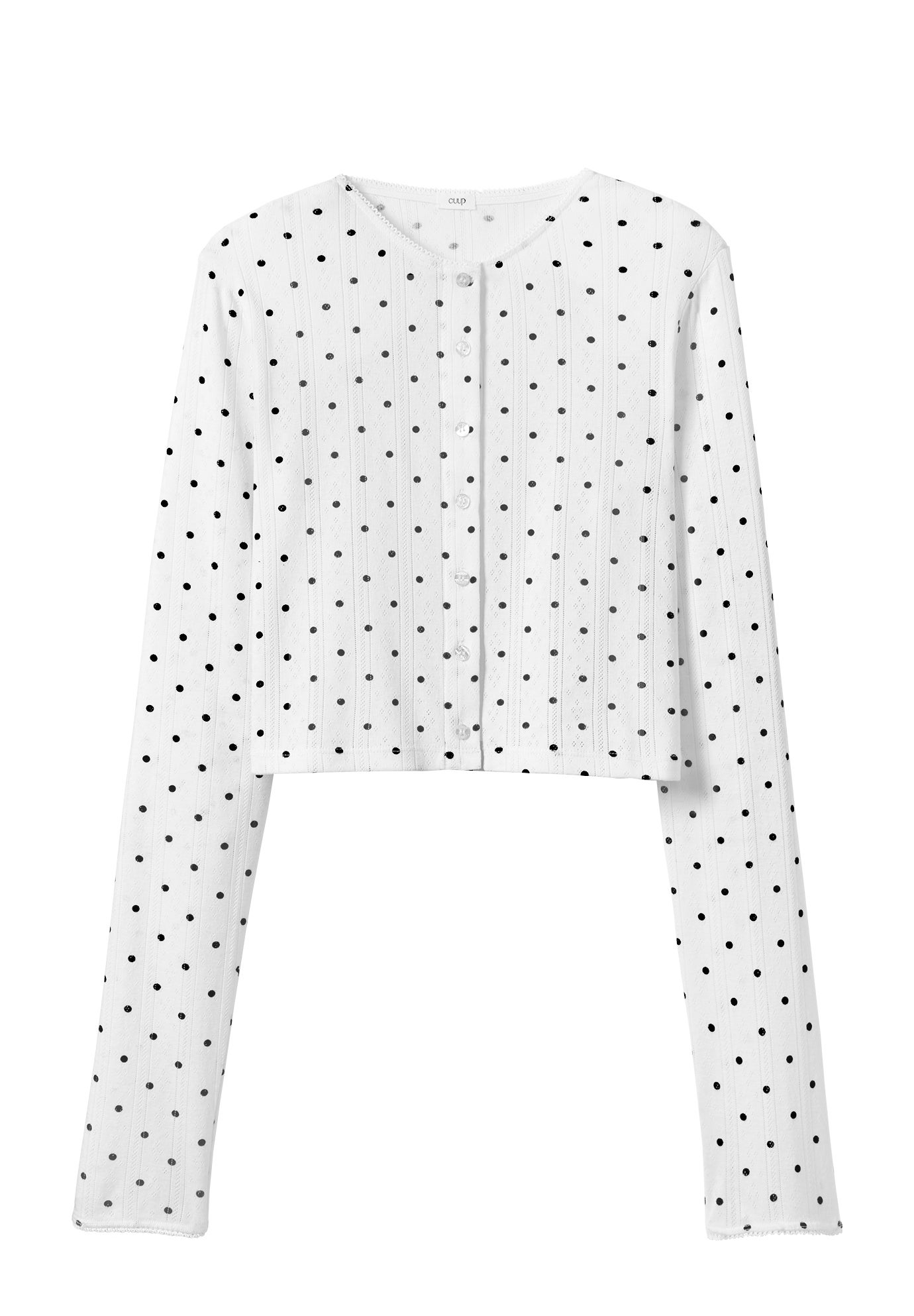 The Cropped Cardigan- Pointelle image number 2