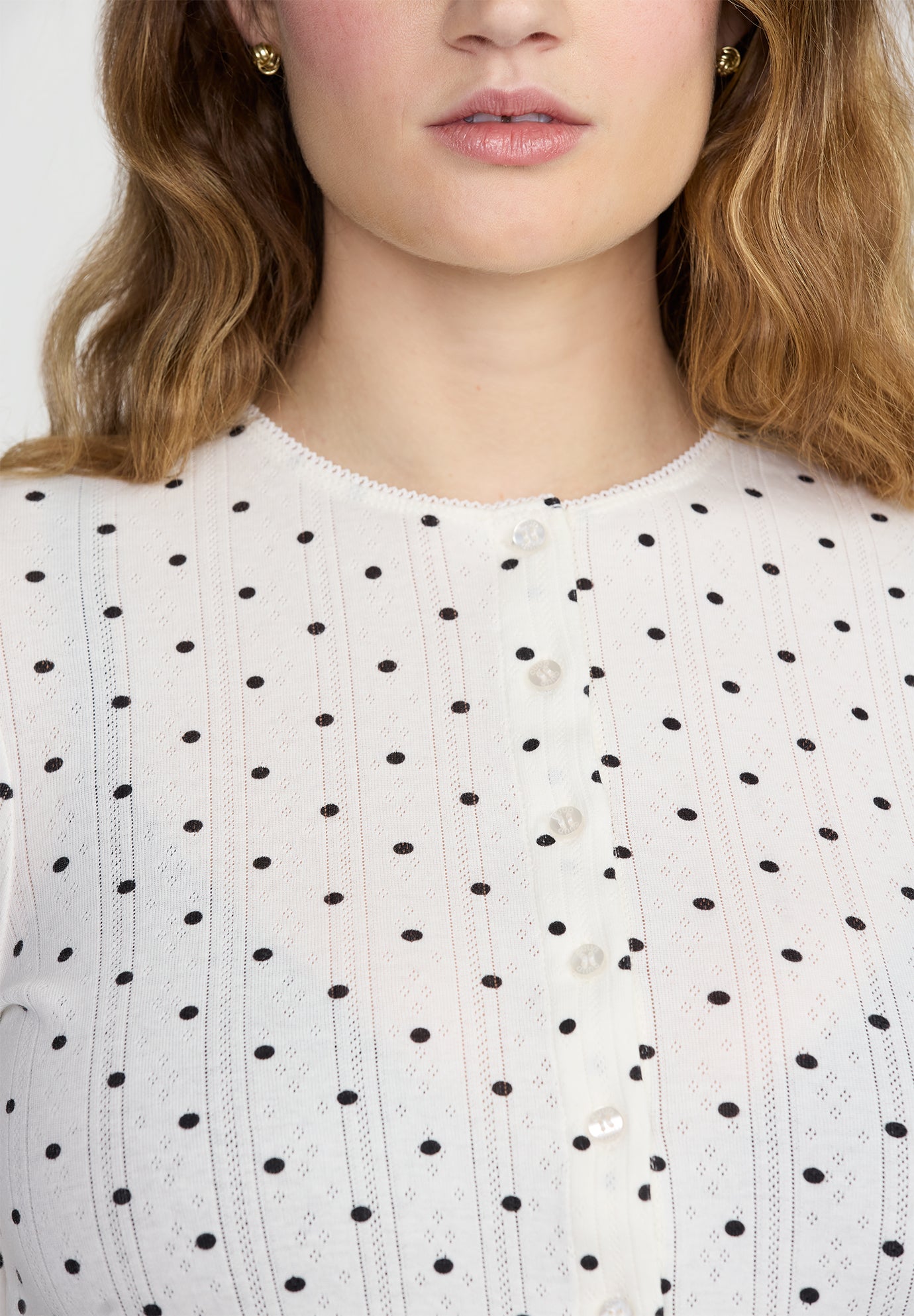 The Cropped Cardigan- Pointelle image number 5