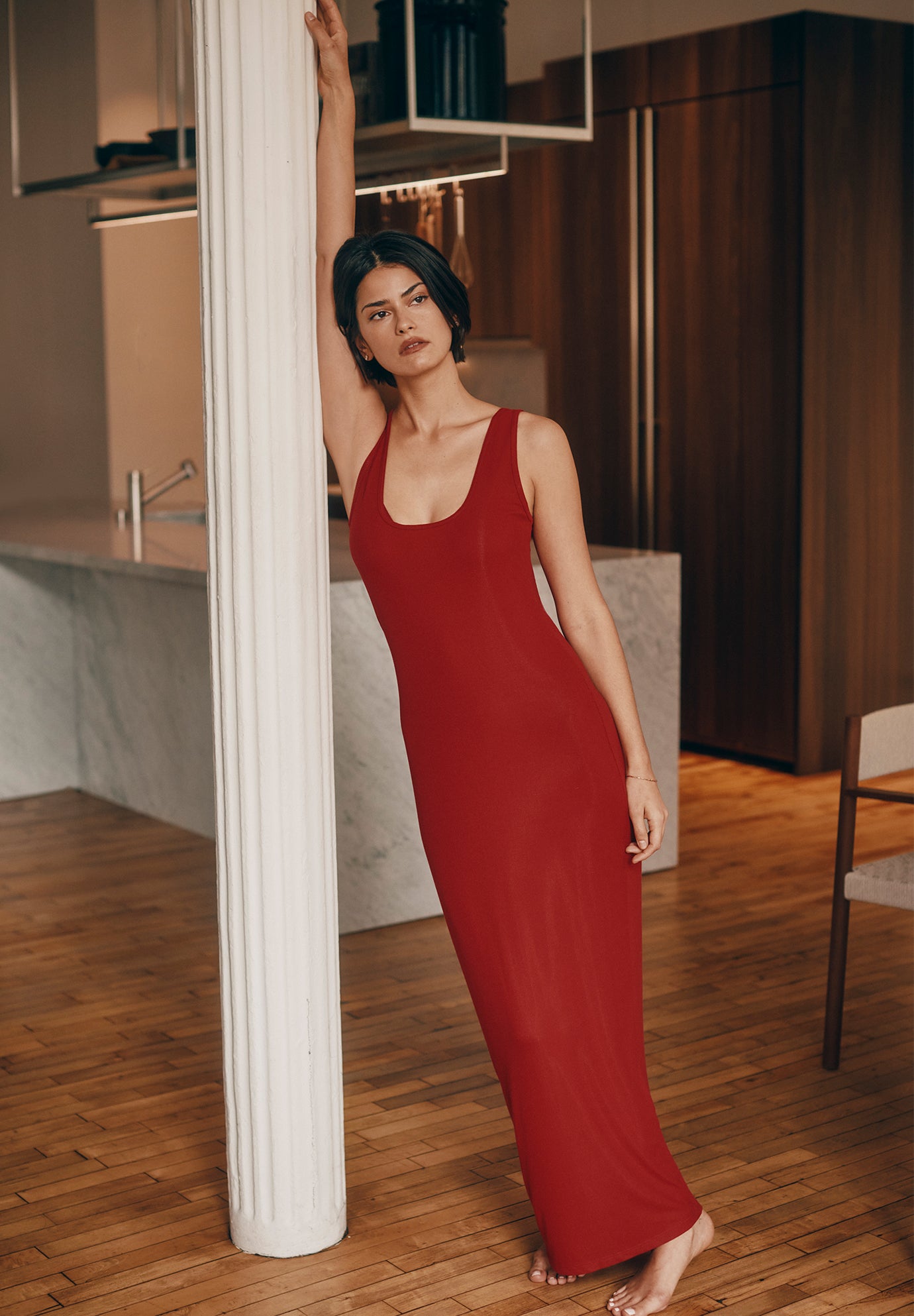 The Midi Dress - Modal Silk Rib image number 0