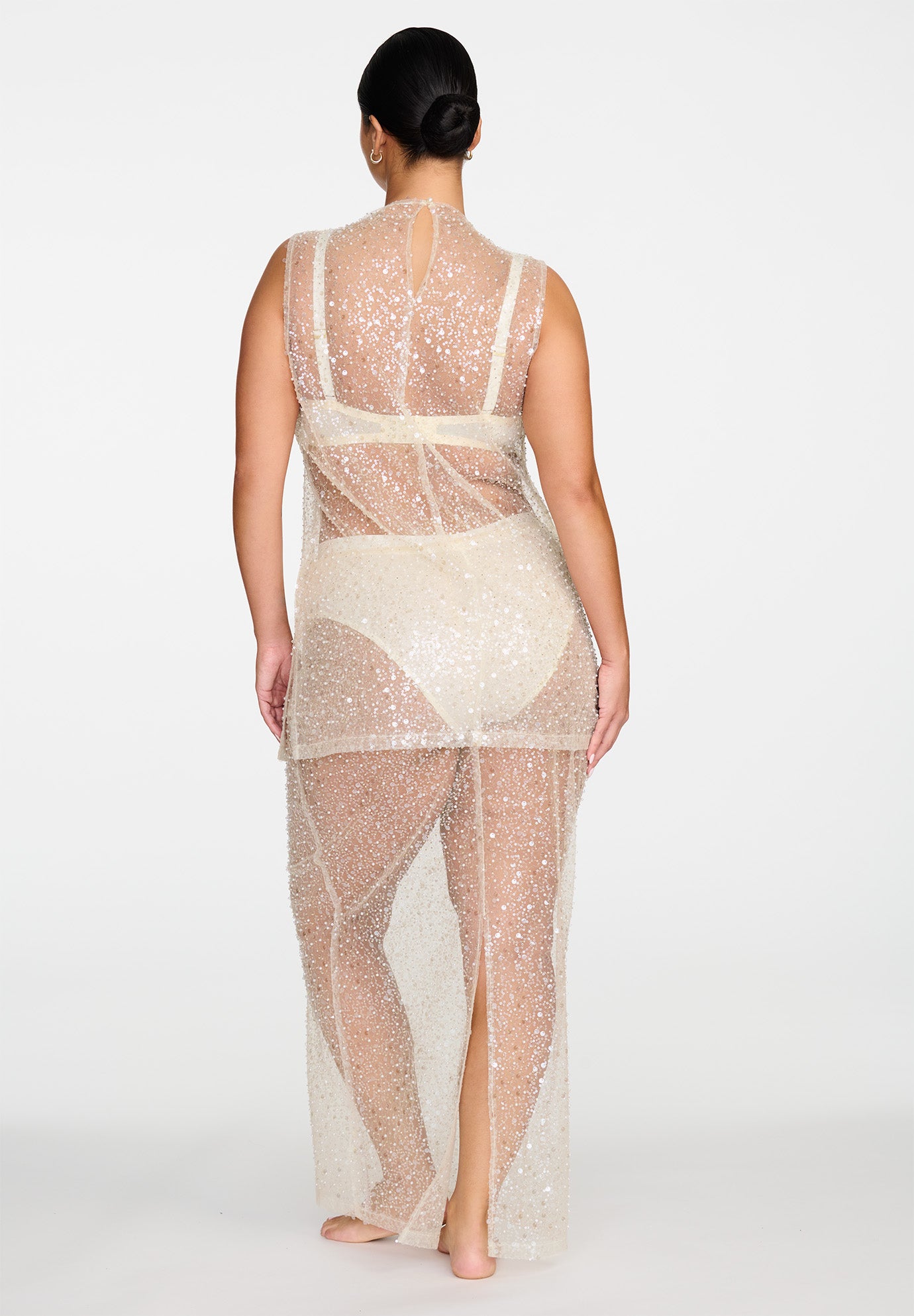 The Mock Neck Mini Dress- Sequin image number 8