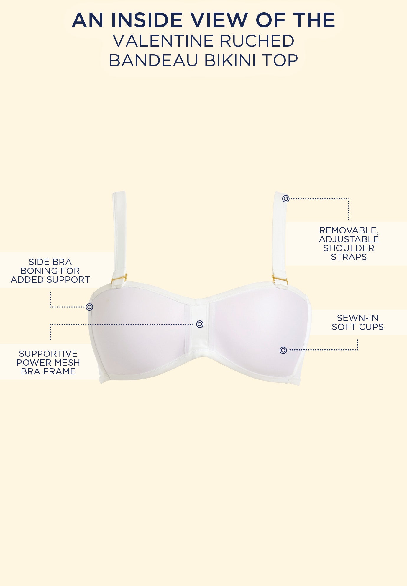Valentine Ruched Bandeau Bikini Top image number 8