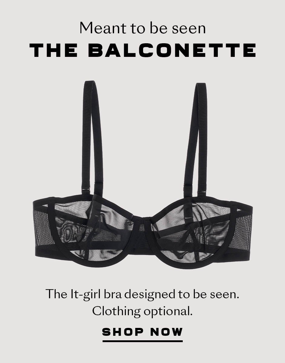 The Balconette bra on model
