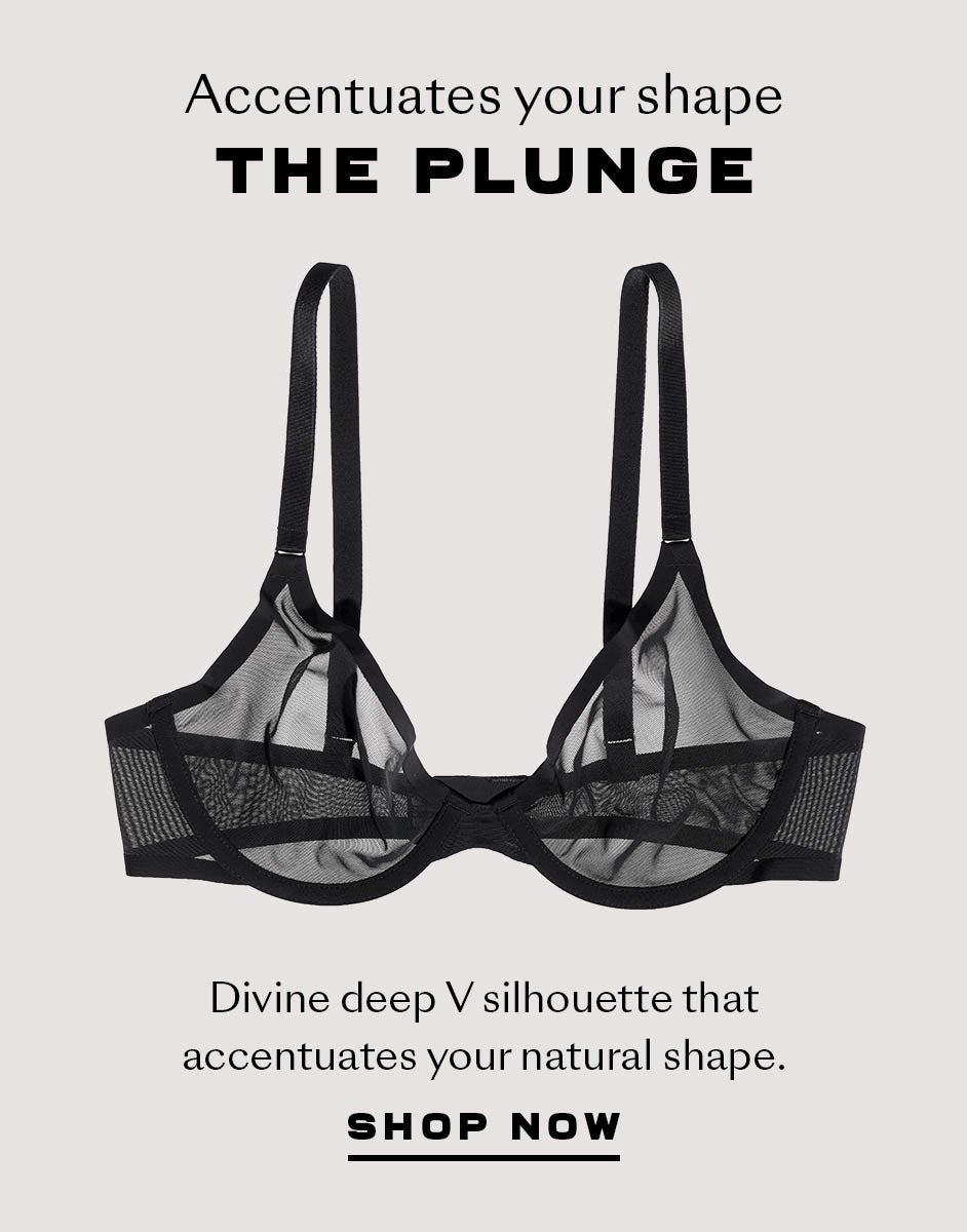 The Plunge bra on model
